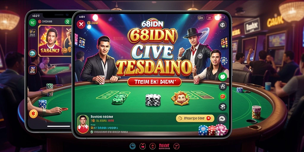 Tampilan gameplay seru dari 68IDN dengan dealer langsung.