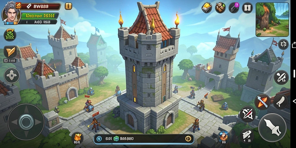 Gameplay Tower Defense menakjubkan dengan berbagai menara dan musuh yang beragam.