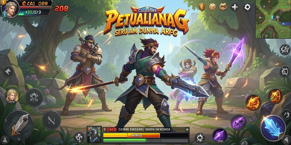 Screenshot dari gameplay <strong>CALO288</strong> menunjukkan aksi pertarungan yang intens dan lingkungan yang indah.