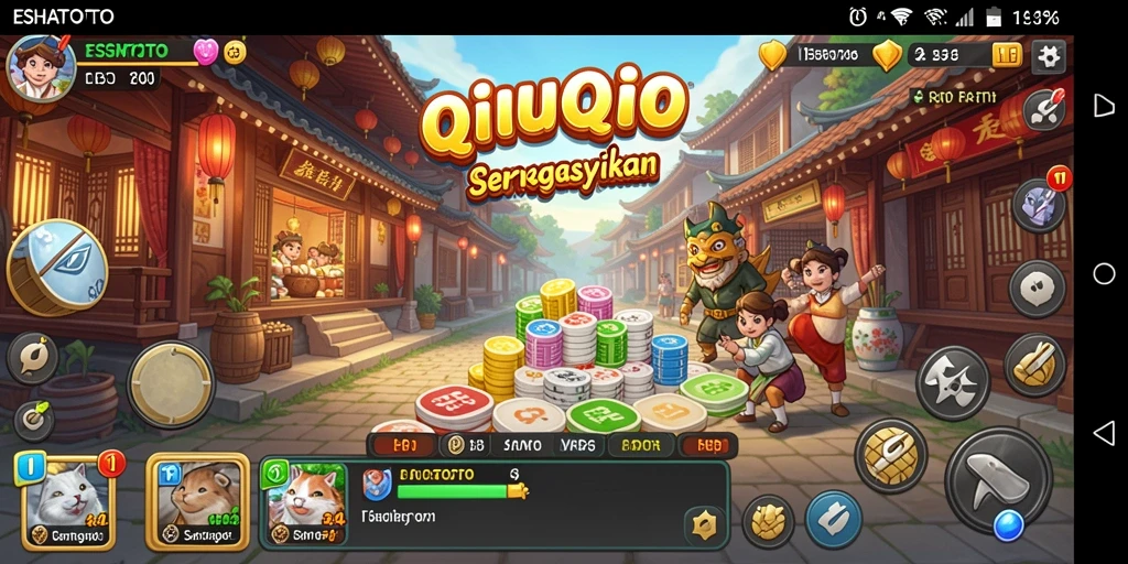 Tampilan gameplay QiuQiu yang seru dan menantang.
