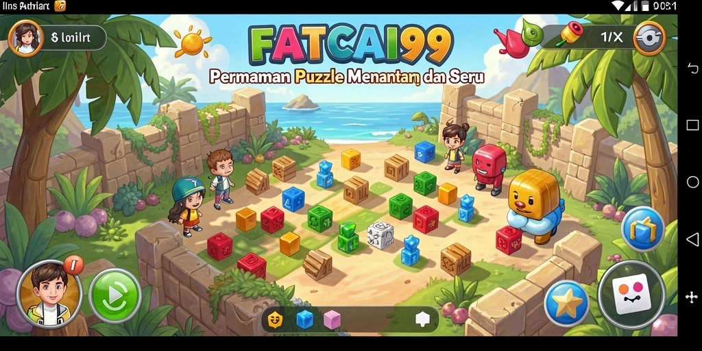 Tampilan gameplay <strong>FATCAI99</strong> yang penuh warna dan menantang.