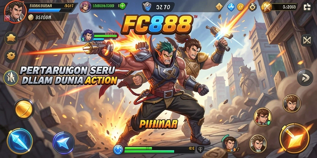 Tampilan gameplay FC888 yang mendebarkan dengan aksi pertarungan yang intens.
