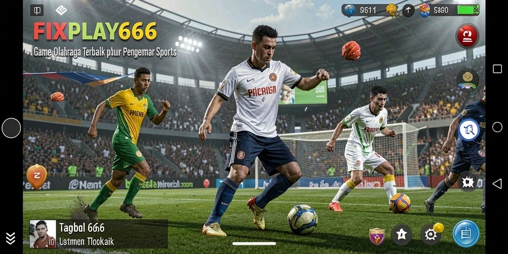 Screenshot utama FIXPLAY666 menampilkan aksi mendebarkan dalam permainan olahraga.