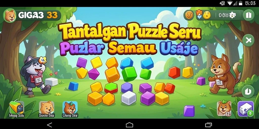 Tampilan gameplay GIGA33 yang memukau dengan berbagai tantangan puzzle.