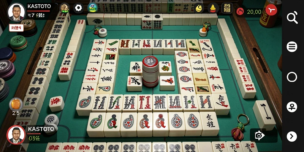 Tampilan gameplay Mahjong seru di KASTOTO dengan desain yang menarik.