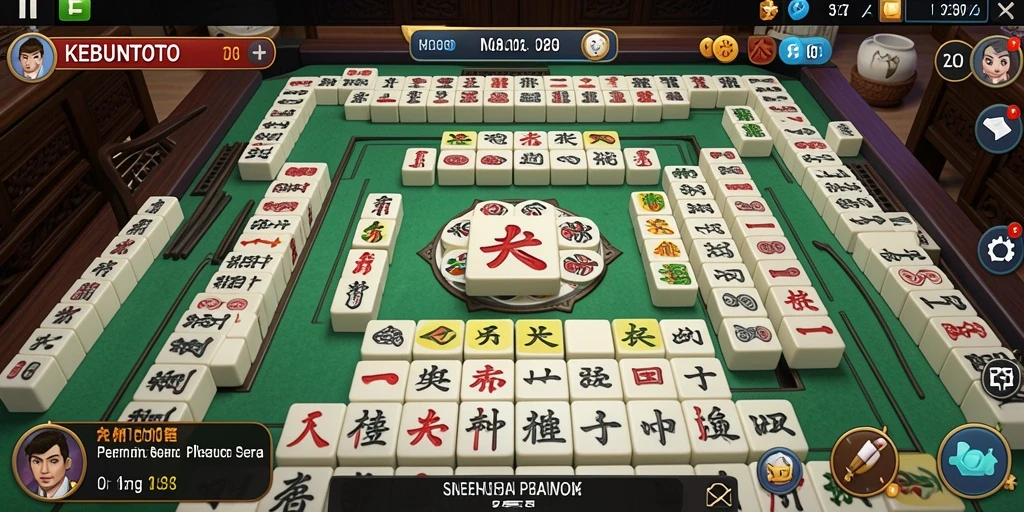 Screenshot gameplay KEBUNTOTO menunjukkan aksi seru dalam permainan Mahjong.