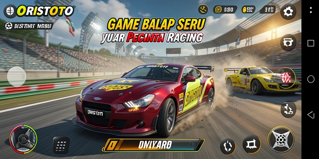 Tampilan balapan yang seru di ORISTOTO dengan grafis fantastis.