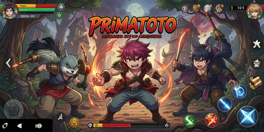 Tangkapan layar gameplay seru dari PRIMATOTO dengan karakter Anime.