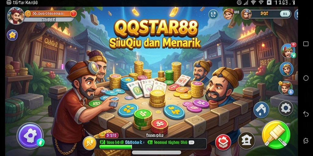 Screenshot gameplay QiuQiu dengan grafik indah dan antarmuka yang intuitif.