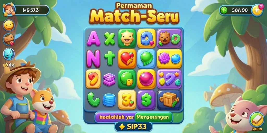 Tampilan gameplay SIP33 dengan kombinasi warna-warni yang menarik.