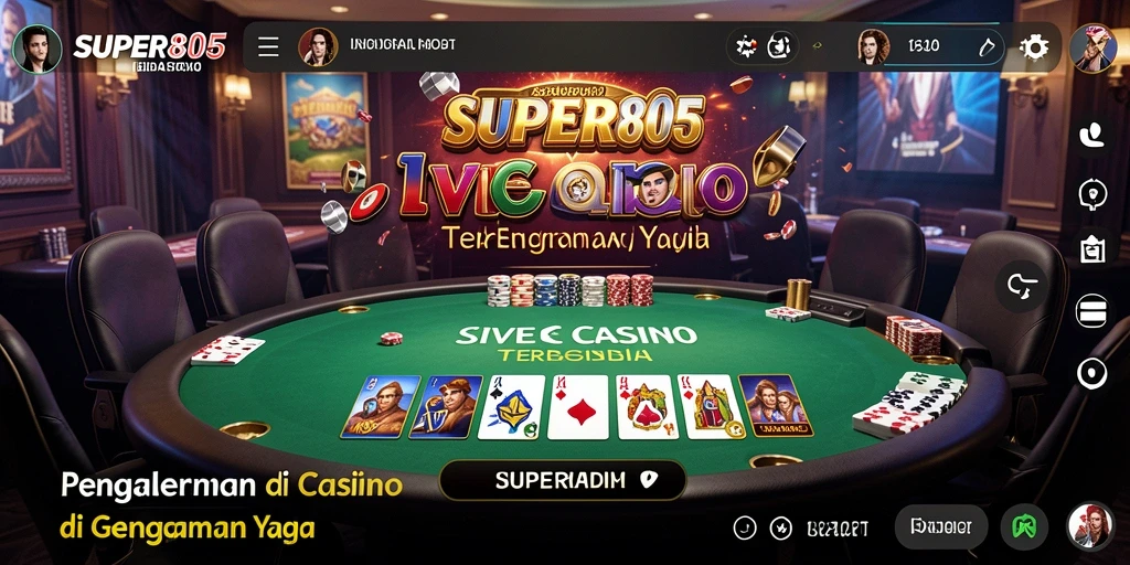 Tampilan gameplay SUPER805 yang mendebarkan dalam suasana Live Casino.