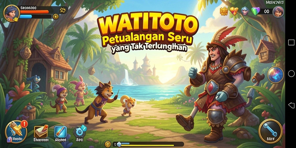 Screenshot gameplay WATITOTO menampilkan petualangan yang mendebarkan.