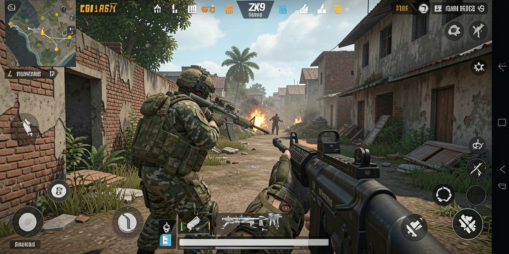 Tampilan gameplay ZK9 yang memukau dalam pertempuran FPS.